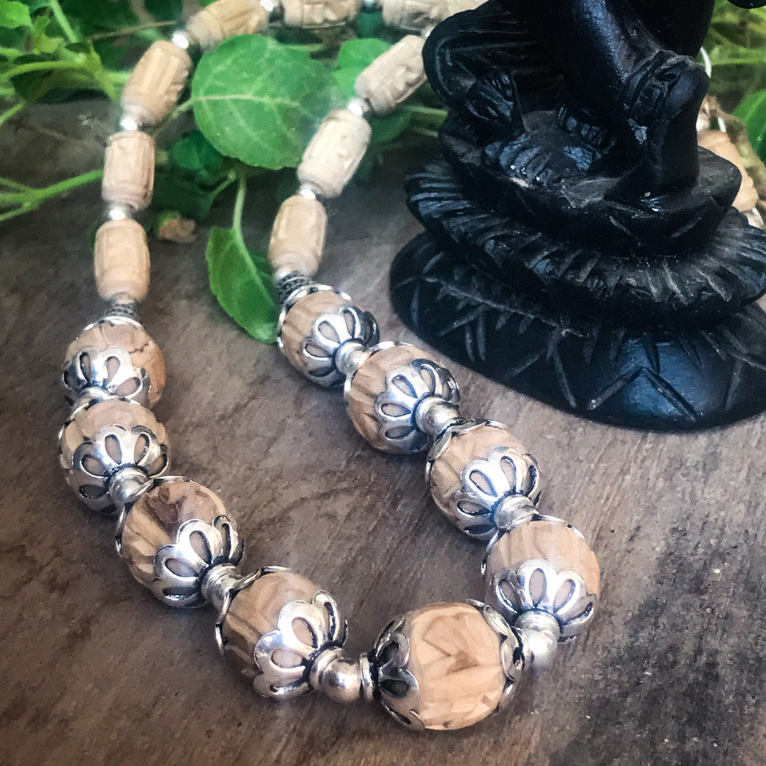 Radha Tulasi Kanthi Necklace Sterling Silver