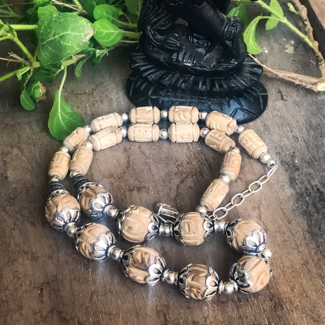 Radha Tulasi Kanthi Necklace Sterling Silver