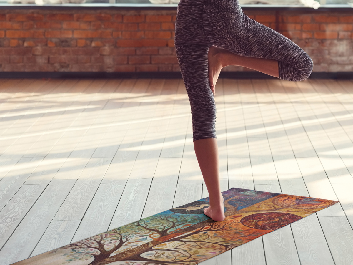 Yoga Mat Tree of Life Rubber Mat v1 by IndiOdyssey