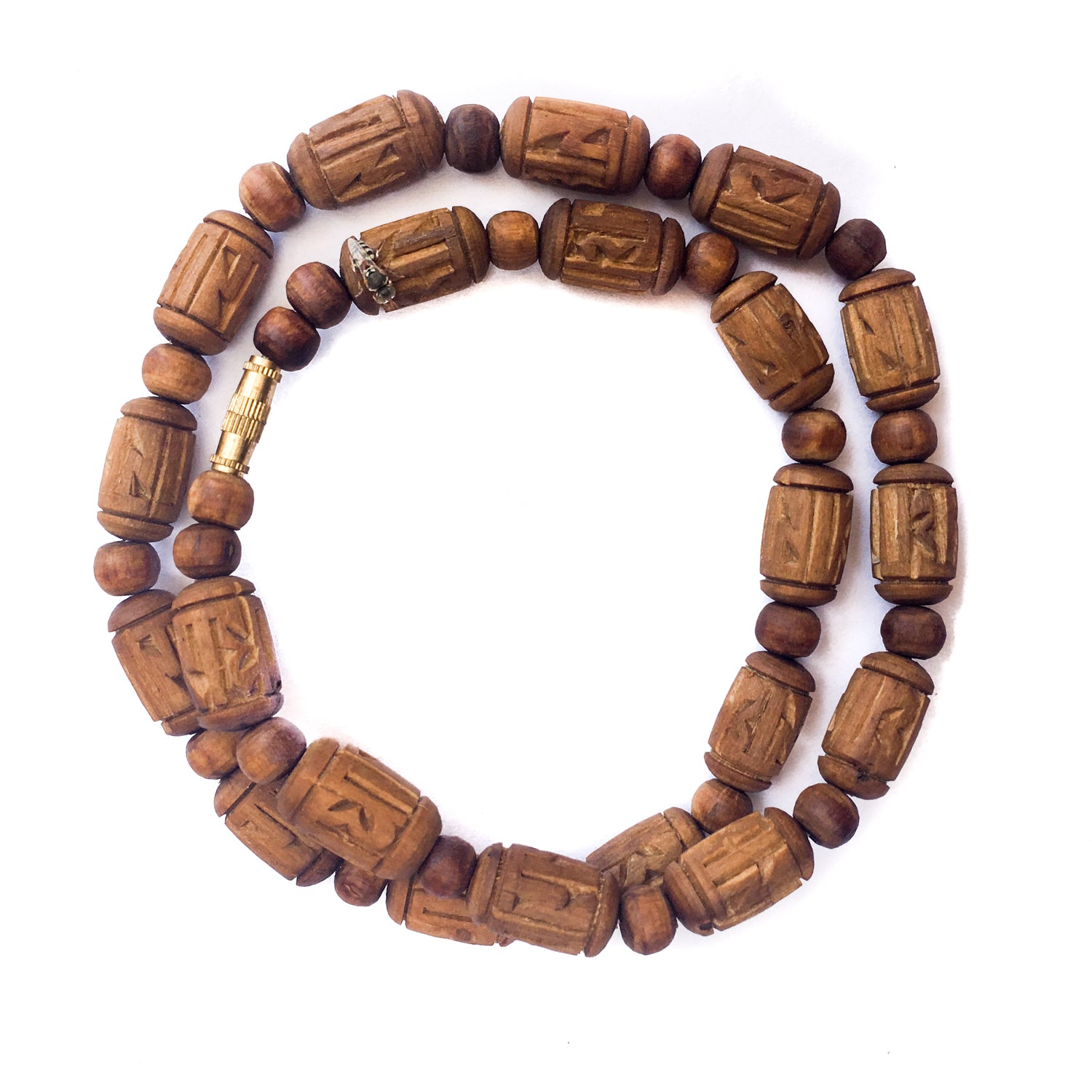 Ghee Stained Tulsi Kanthi mala necklace by IndiOdyssey