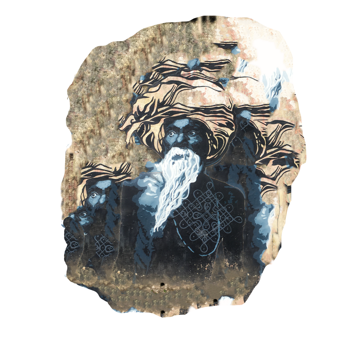 Short-Sleeve Unisex T-Shirt with Babaji Graffiti from Beatles Ashram Cathedral, Rishikesh, India