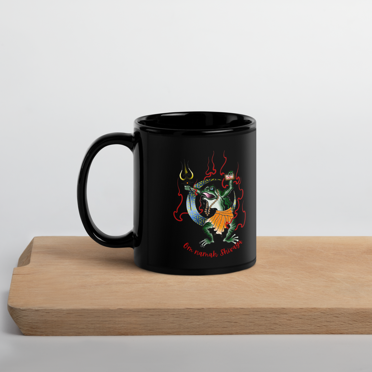 Shiva Frog Black Glossy Mug
