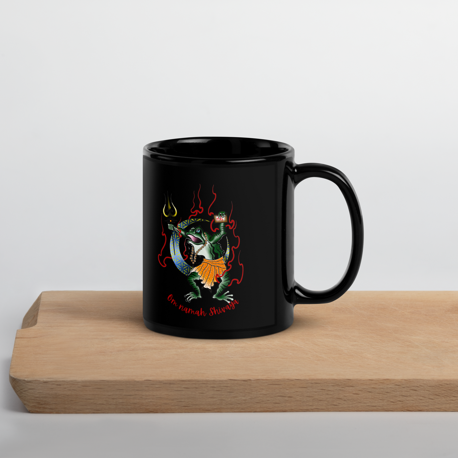 Shiva Frog Black Glossy Mug