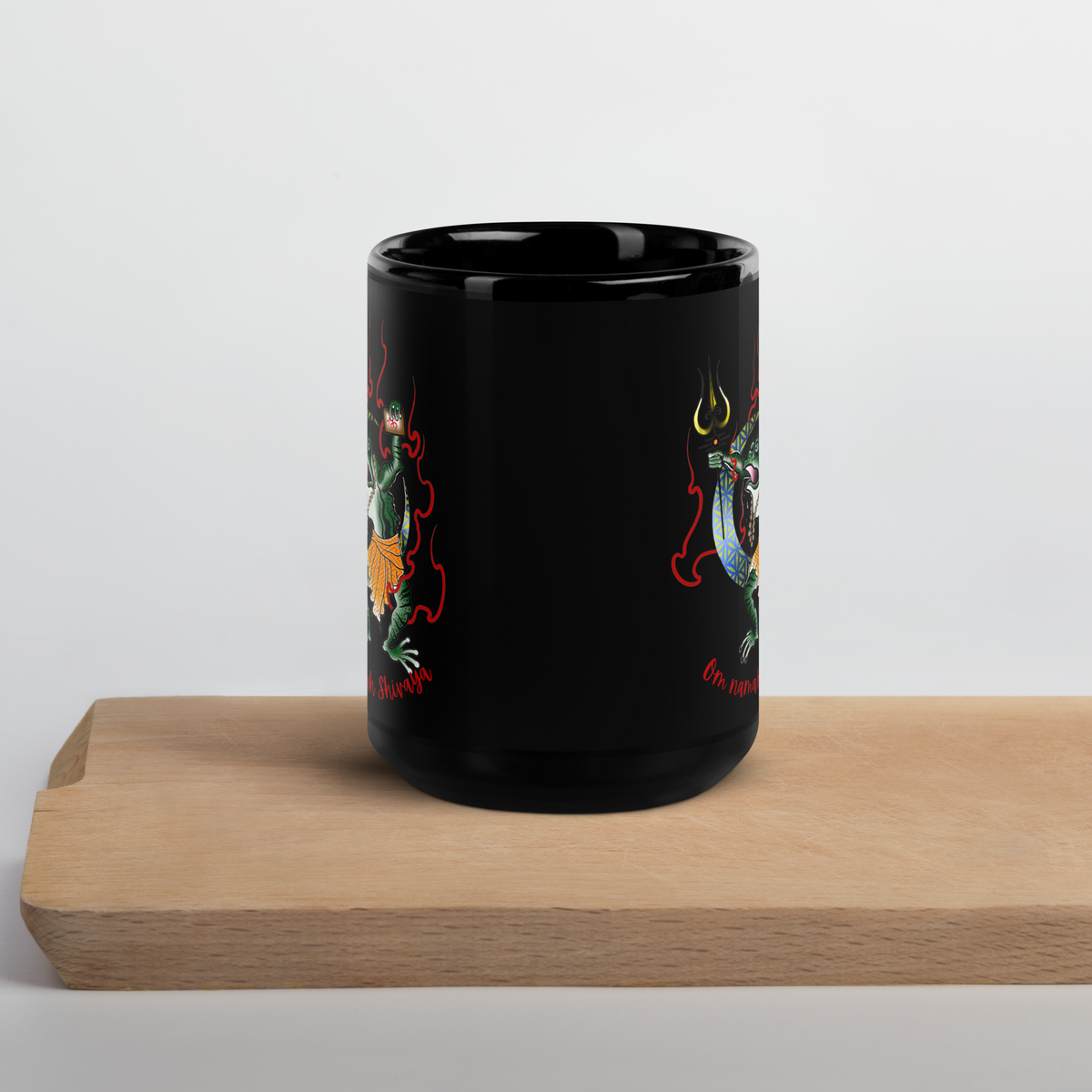 Shiva Frog Black Glossy Mug