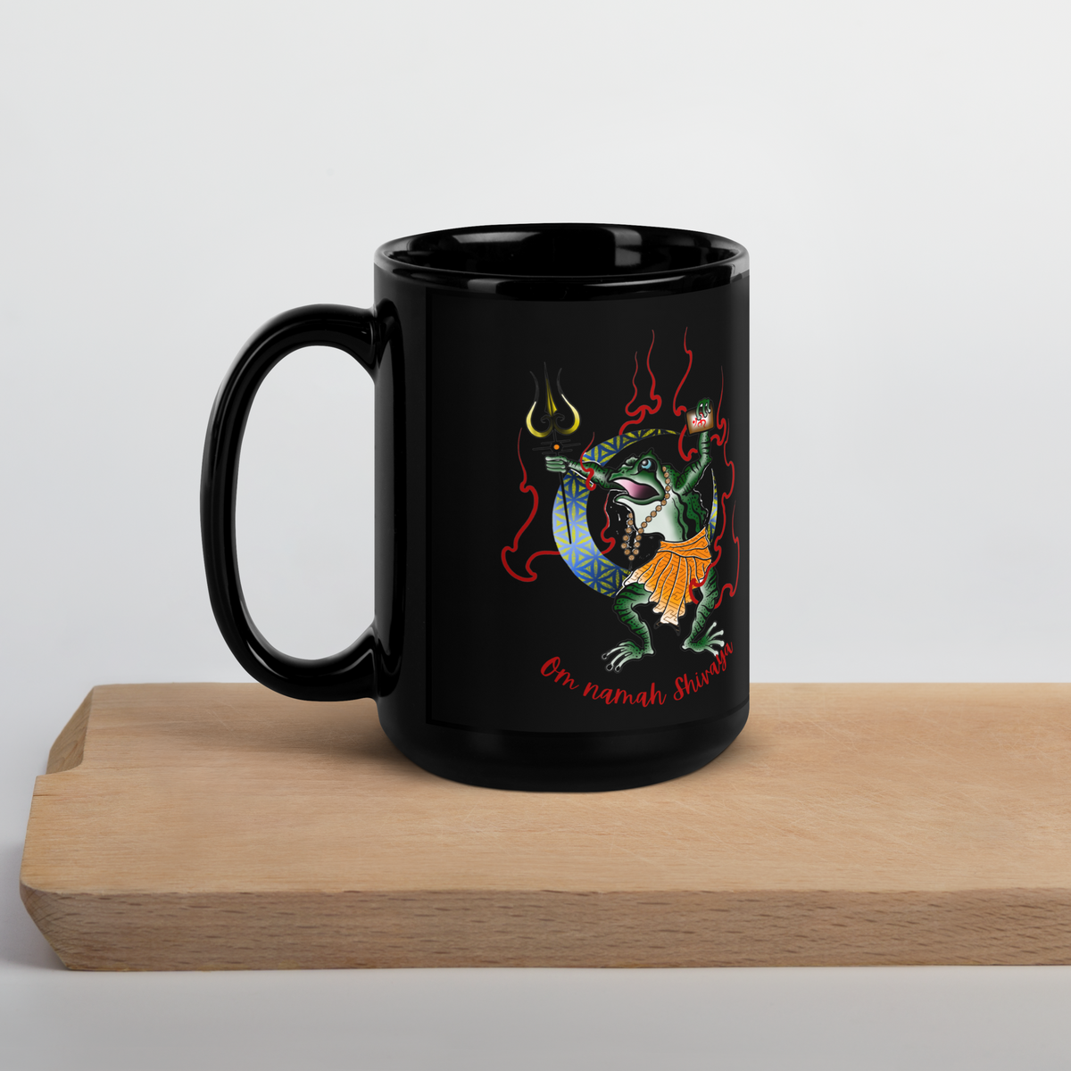 Shiva Frog Black Glossy Mug