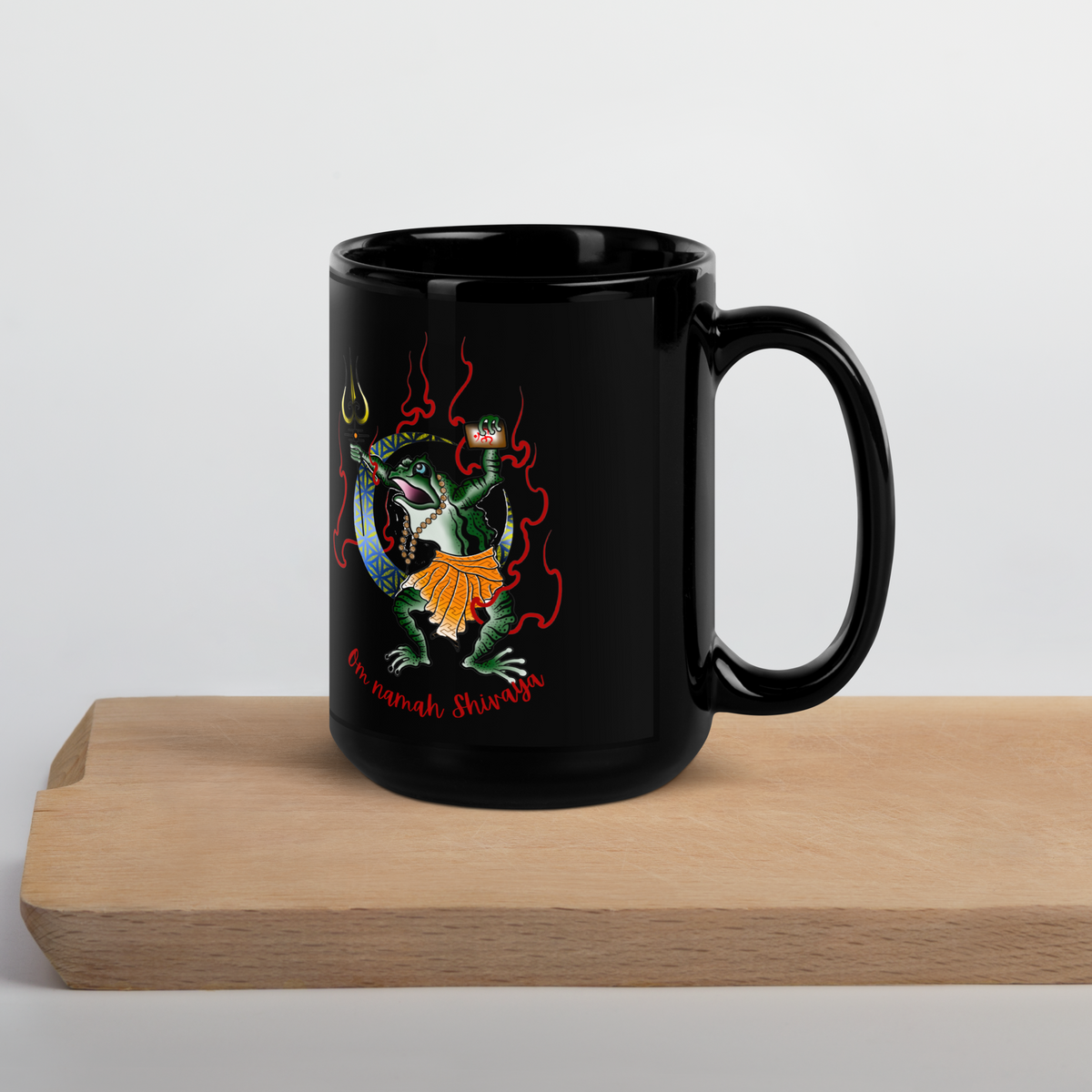 Shiva Frog Black Glossy Mug