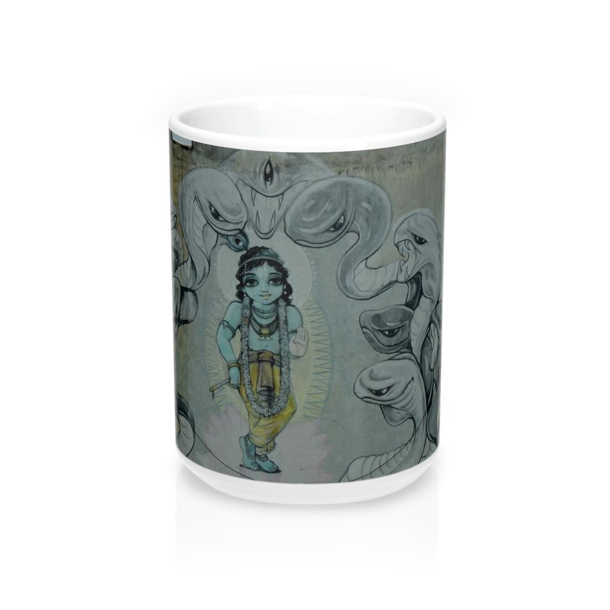 Krishna &amp; Kaliya - Vrindavan Street Art Coffee Mug