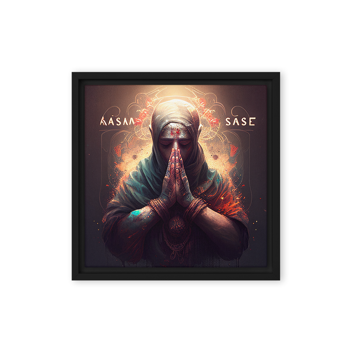 Namaste Framed canvas (12 x 12 inches) by IndiOdyssey