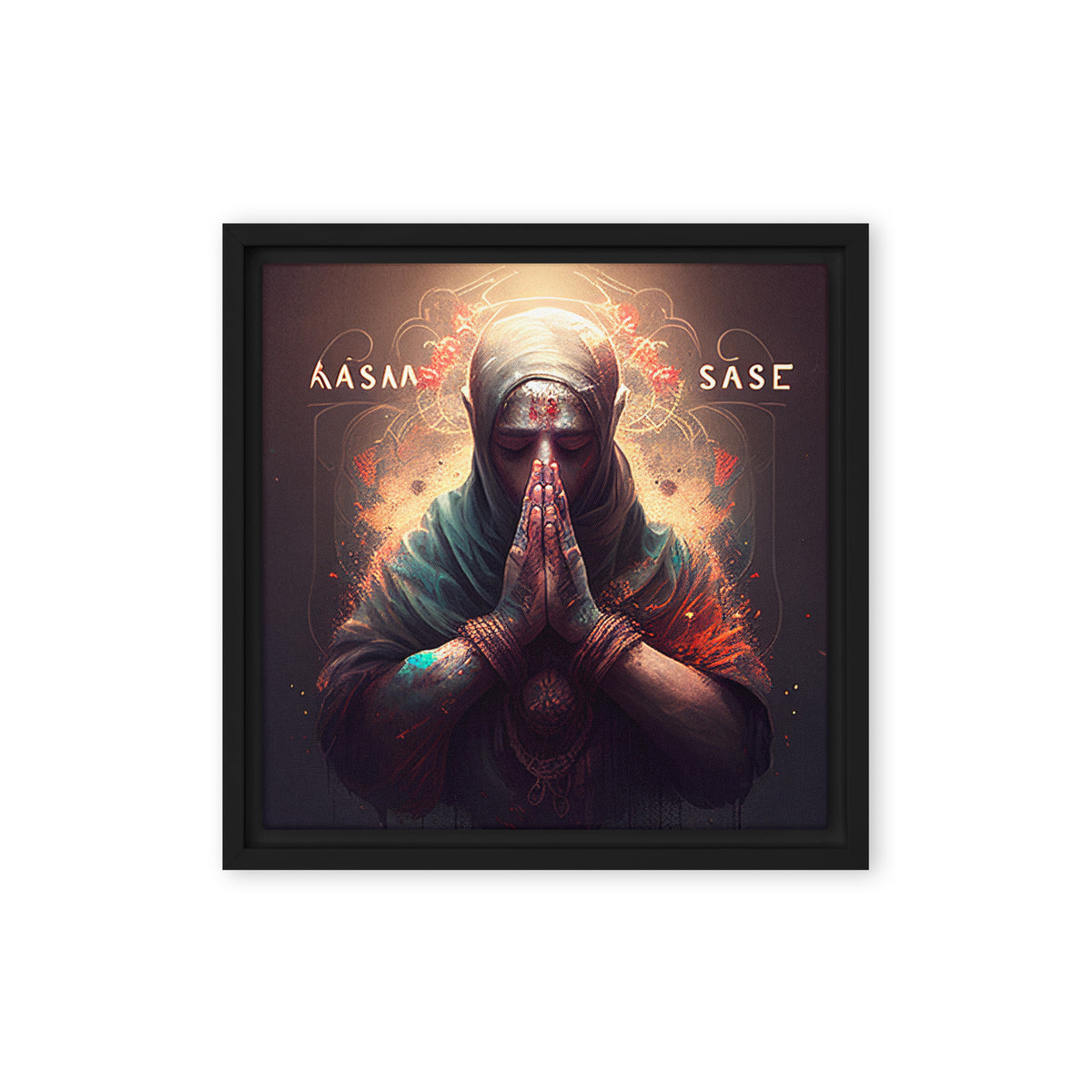 Namaste Framed canvas (12 x 12 inches) by IndiOdyssey