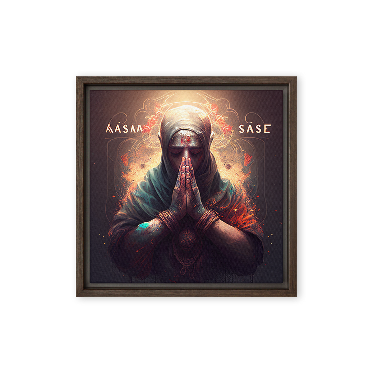 Namaste Framed canvas (12 x 12 inches) by IndiOdyssey