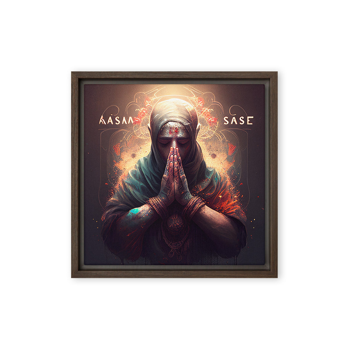 Namaste Framed canvas (12 x 12 inches) by IndiOdyssey