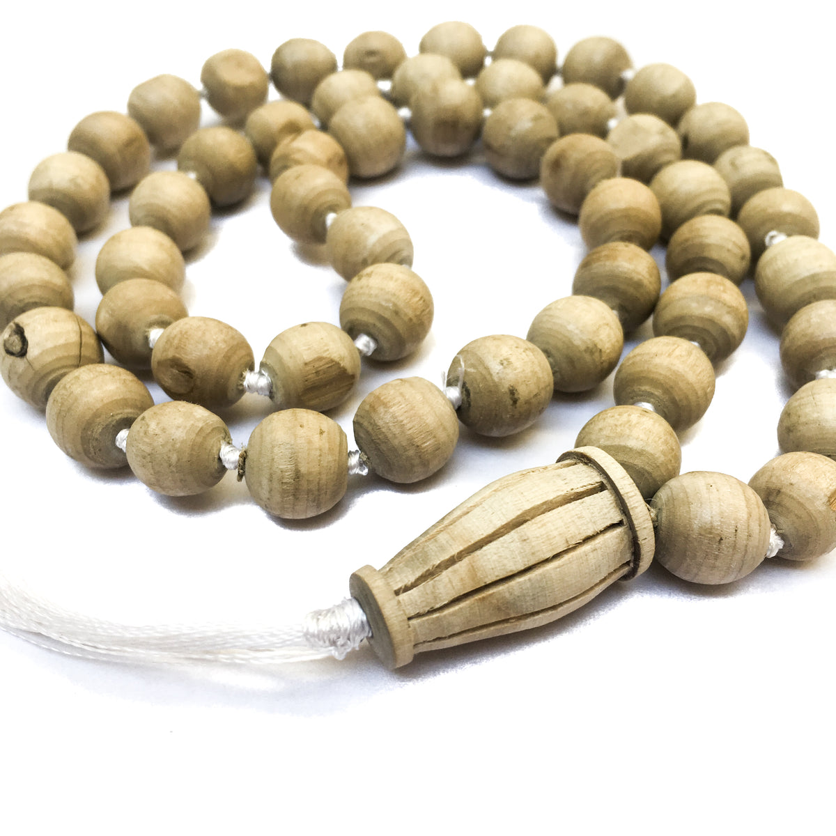 Tulsi Mridanga Hand-knotted Half Mala by IndiOdyssey