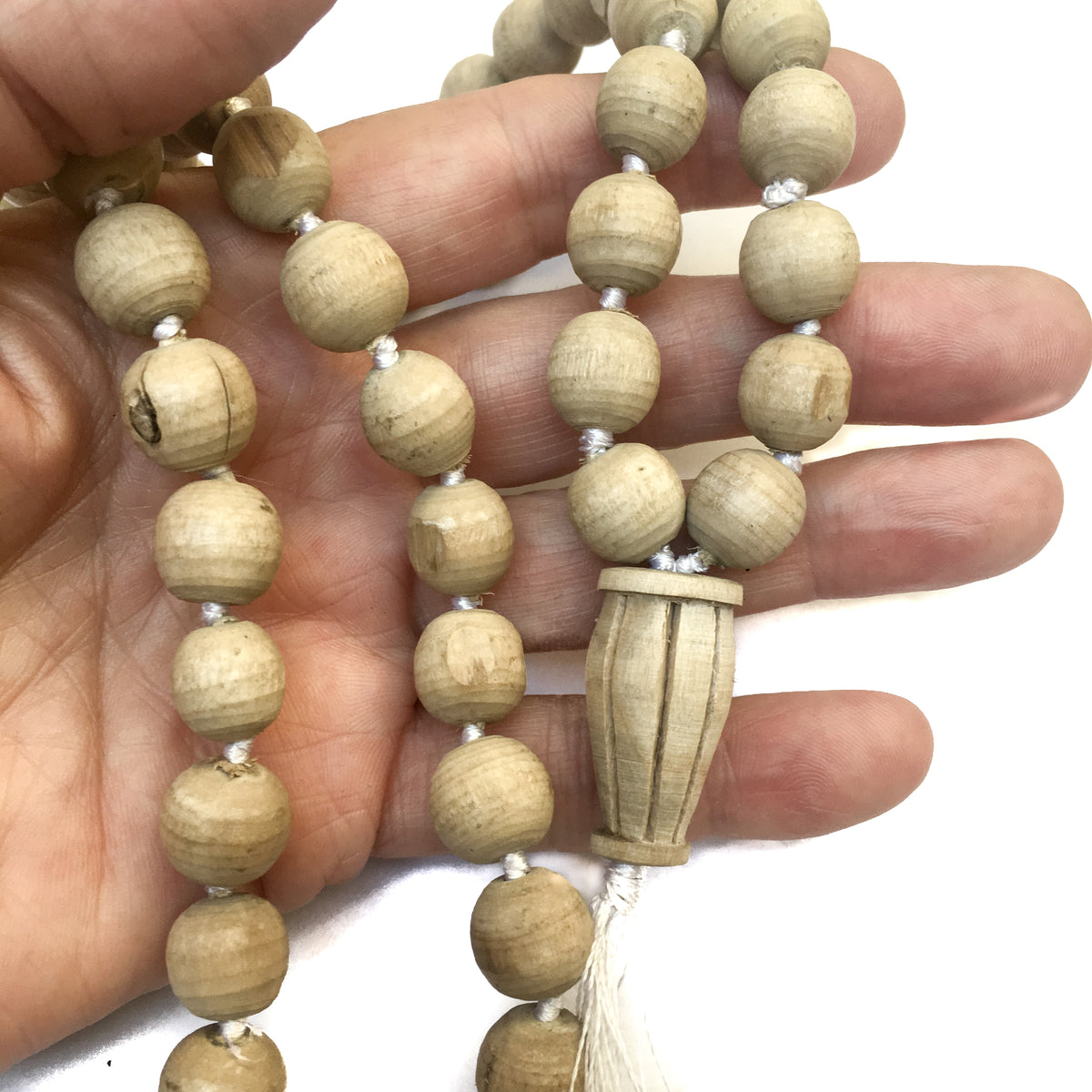 Tulsi Mridanga Hand-knotted Half Mala by IndiOdyssey