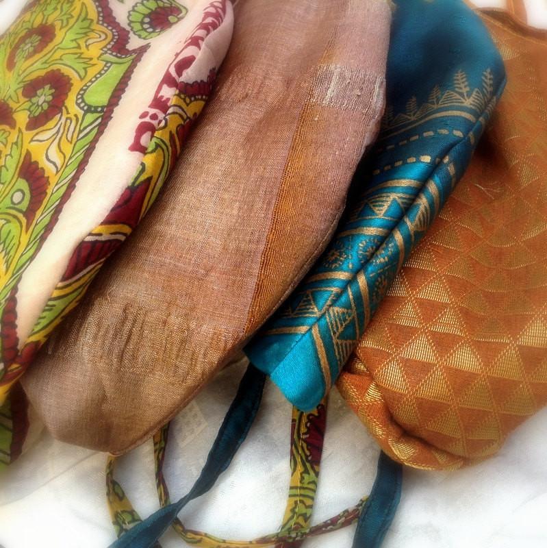 Japa Mala Prayer Bags From Recycled Saris by IndiOdyssey