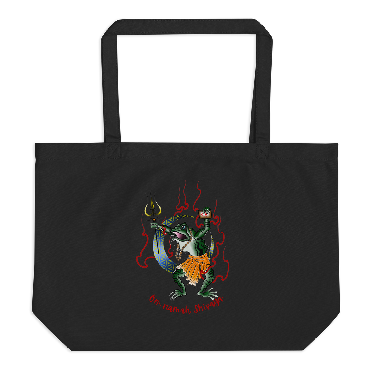 Shiva Frog large organic tote bag