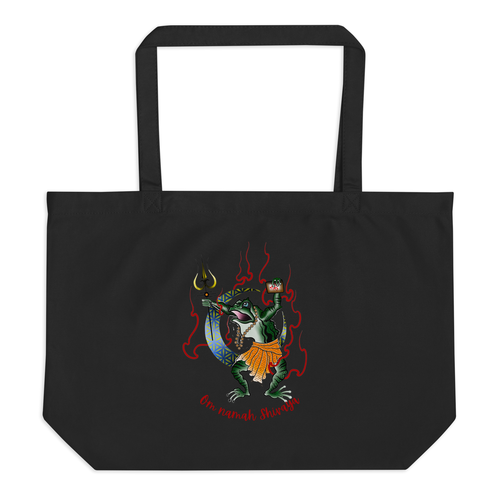 Shiva Frog large organic tote bag