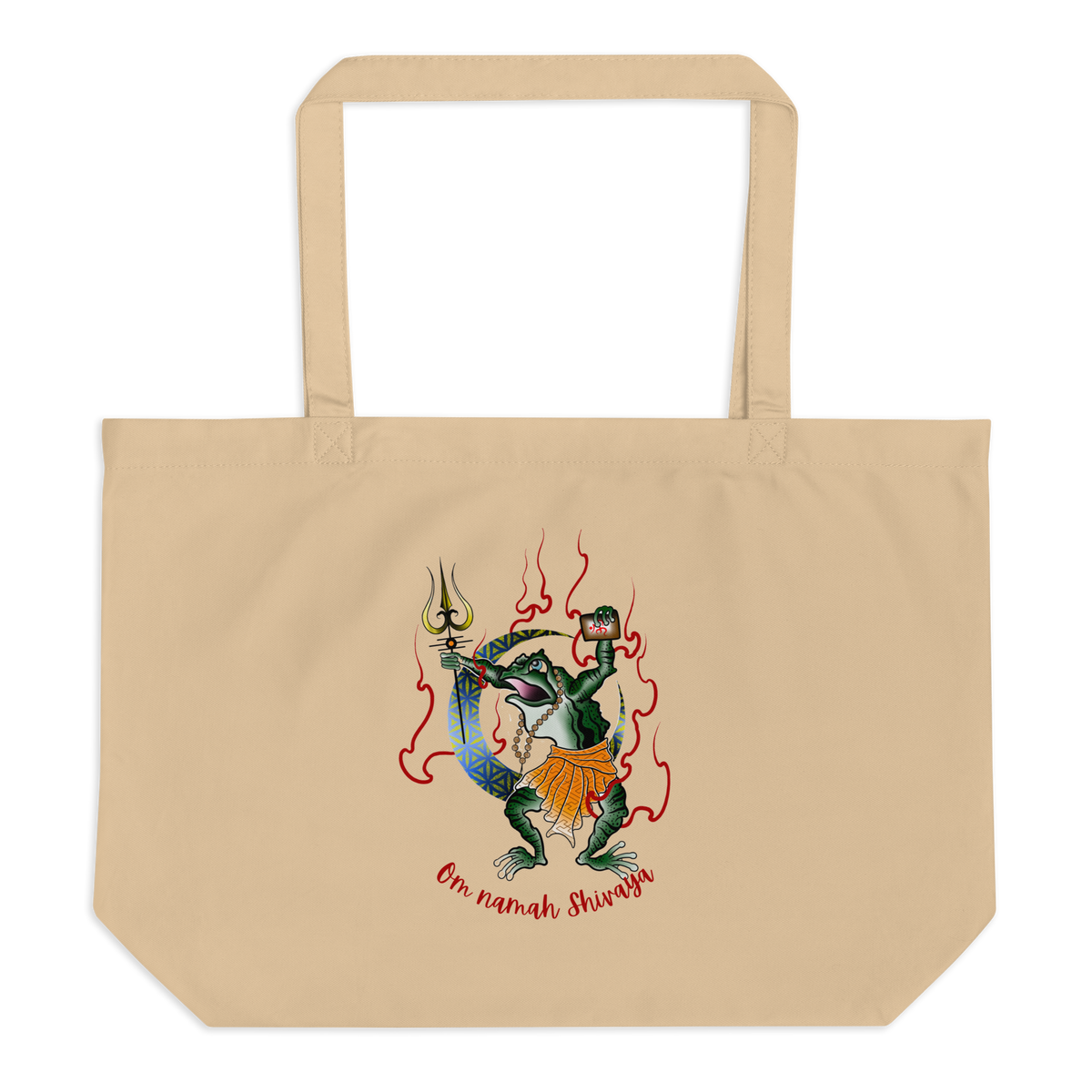 Shiva Frog large organic tote bag
