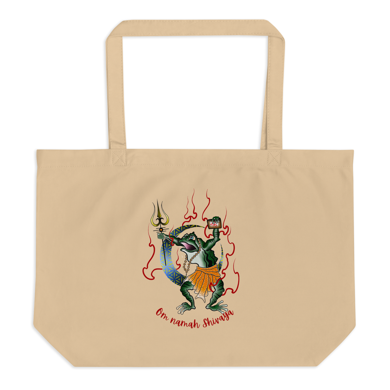 Shiva Frog large organic tote bag