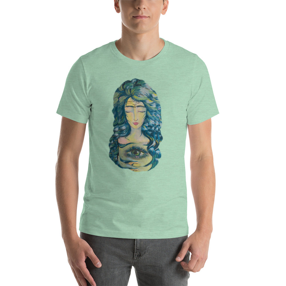 Short-Sleeve Unisex T-Shirt Beatles Ashram Cathedral Graffiti Meditating Goddess