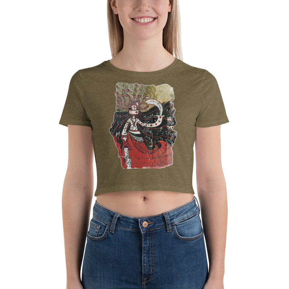 Women’s Crop Tee Mother Sister Lover Beatles Ashram Cathedral Rishikesh, India