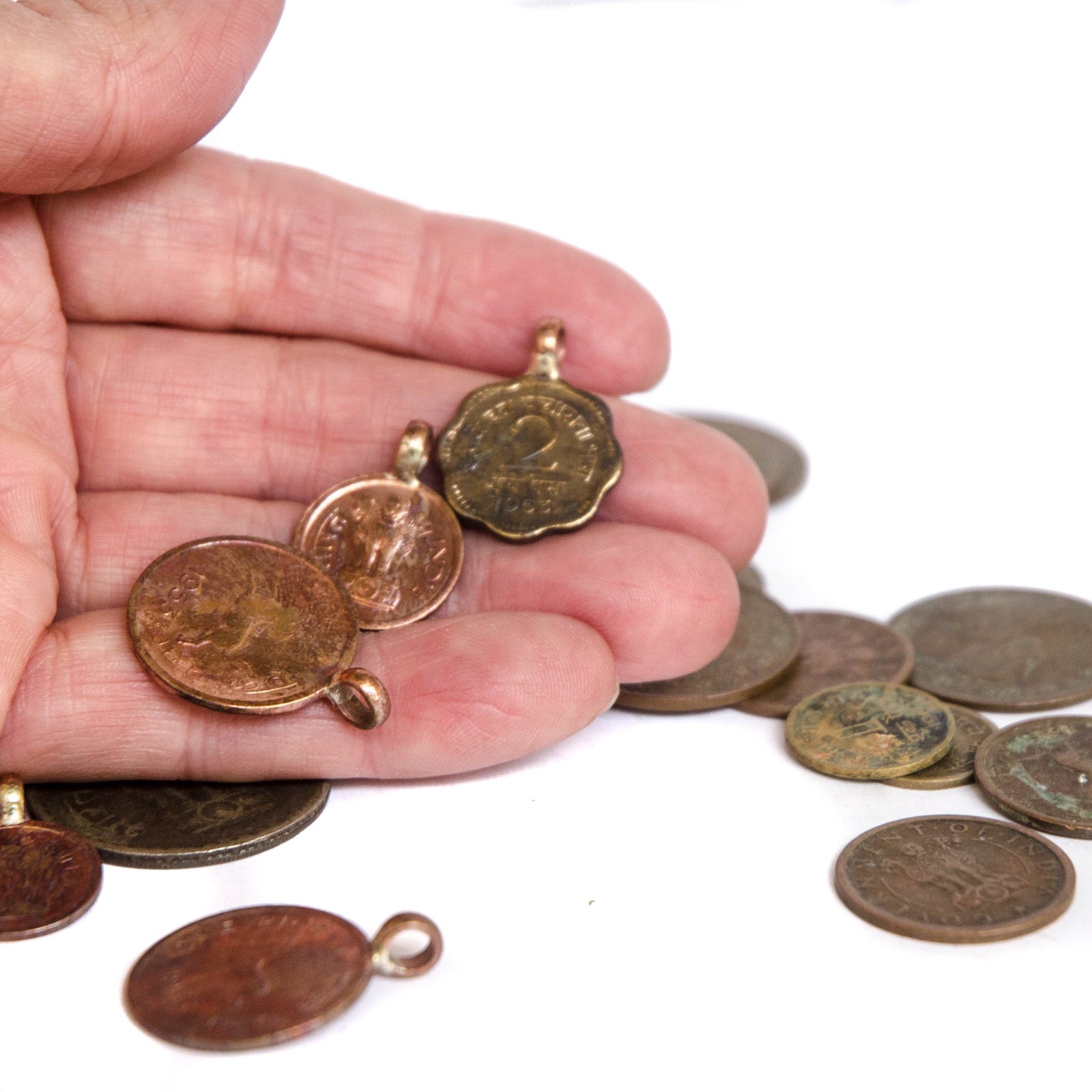 Old Indian Coin Charms