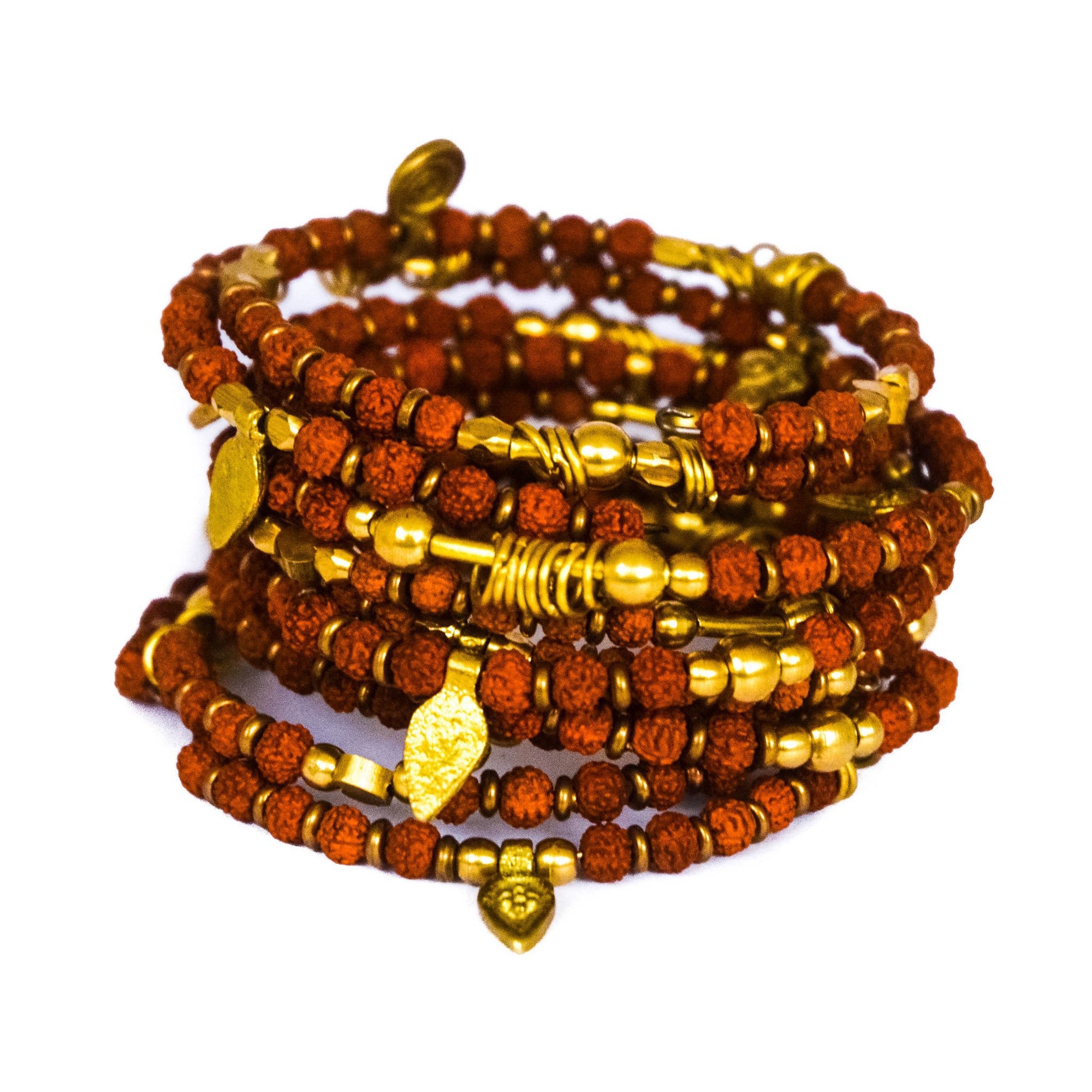 Rudraksha and Brass Bracelet
