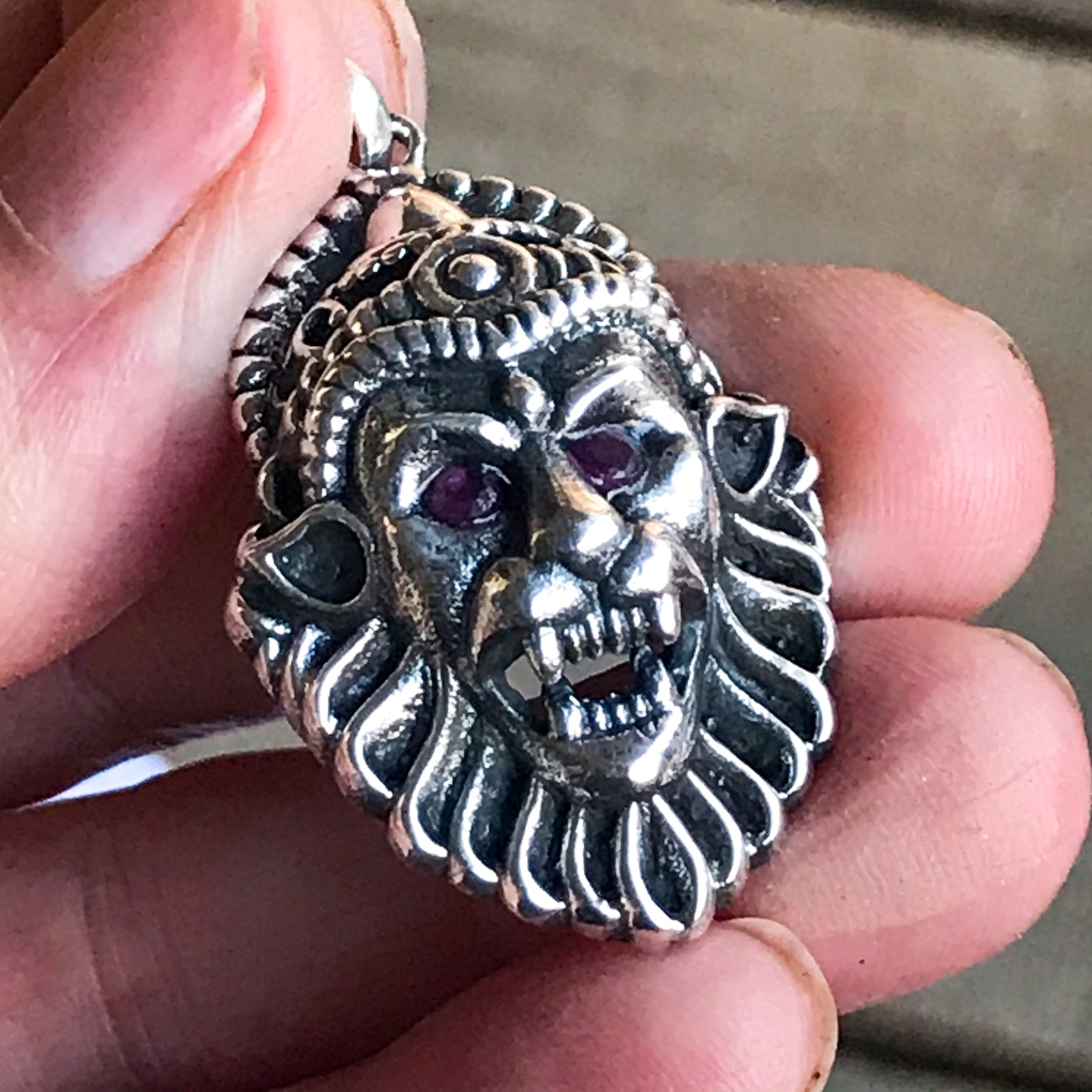 Narasimha Sterling Silver Pendant