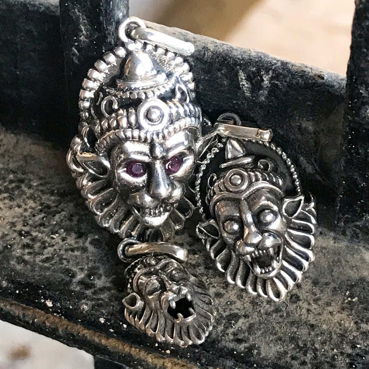 Narasimha Sterling Silver Pendant