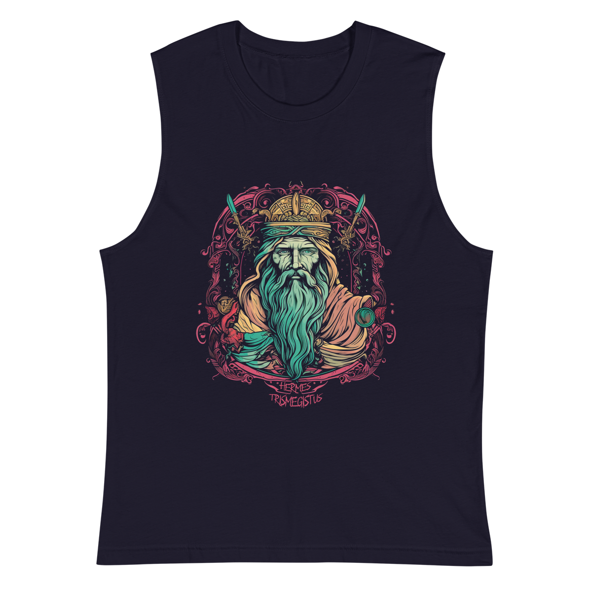 Hermes Trismegistus Muscle Shirt in Navy by Indiodyssey