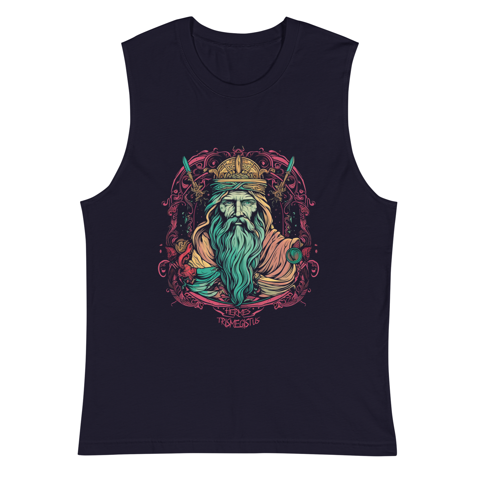 Hermes Trismegistus Muscle Shirt in Navy by Indiodyssey