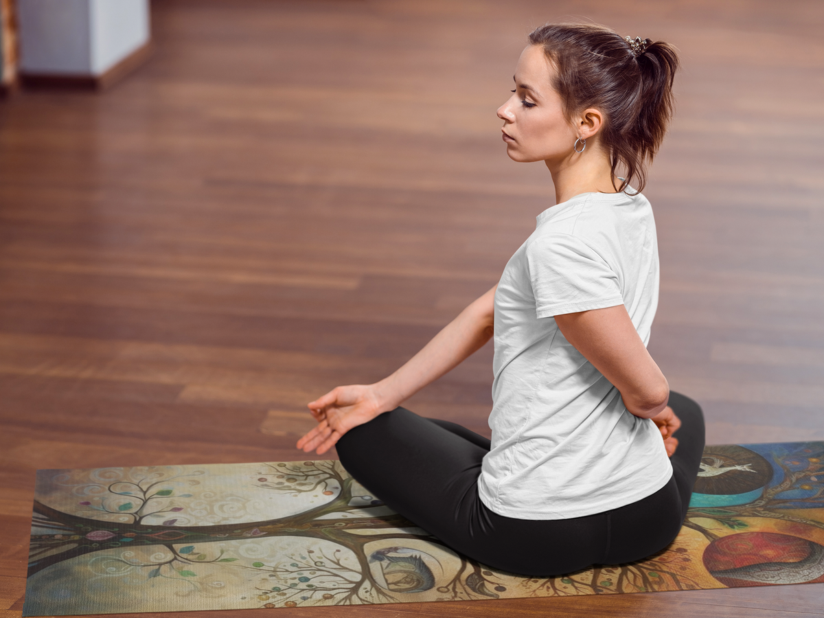 Yoga Mat Tree of Life Rubber Yoga Mat v2 by IndiOdyssey